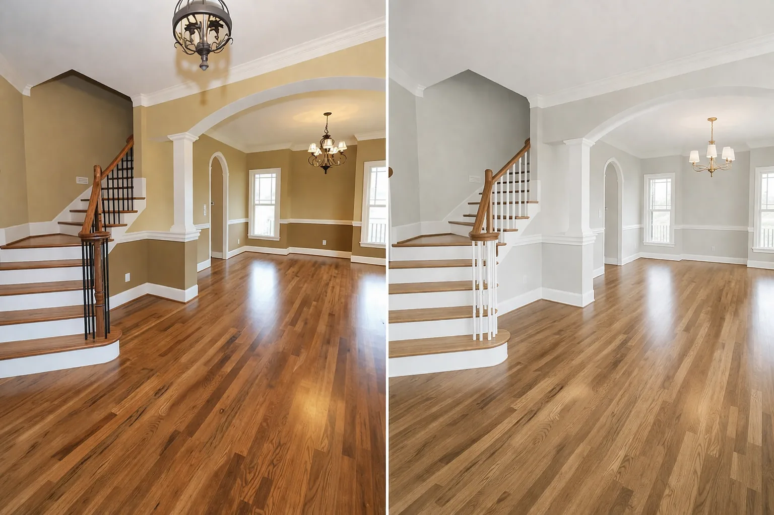 Foyer before and after painting